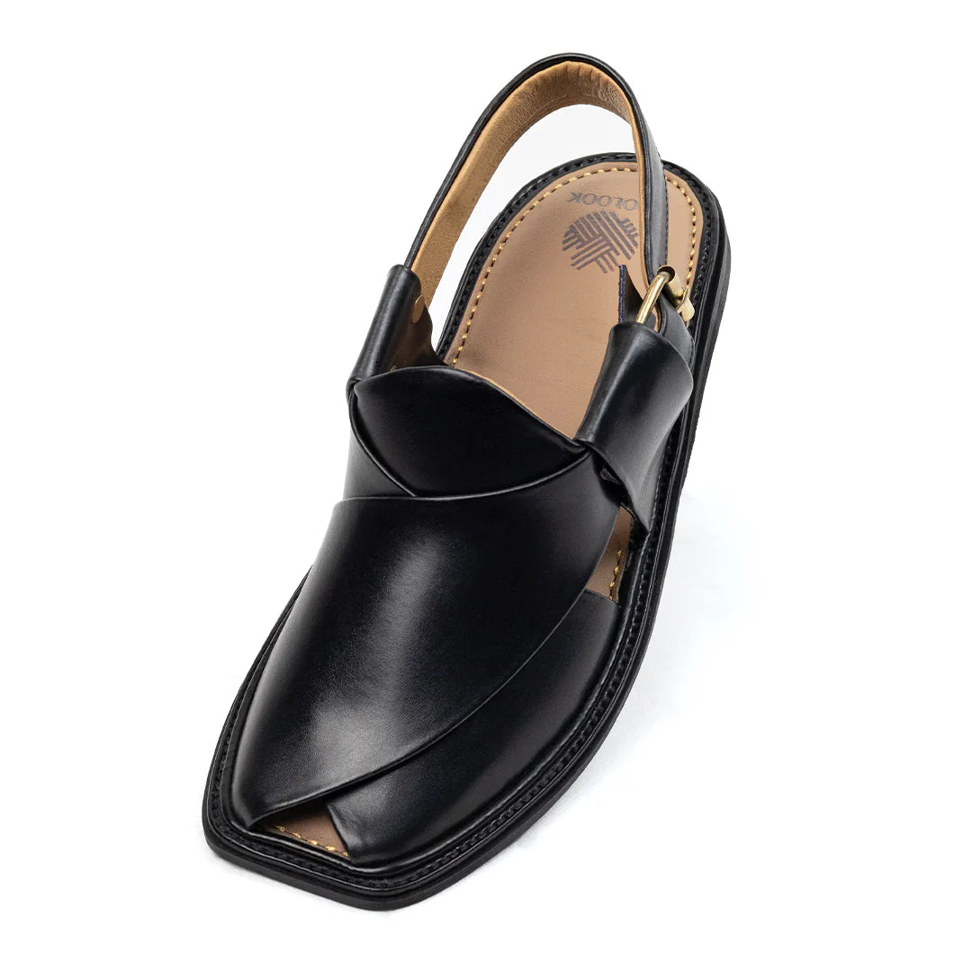 Smrt Zalmi Black Leather Chappal